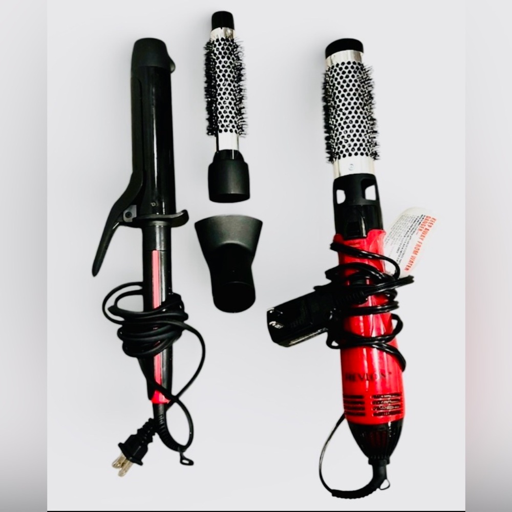 🆕 REVLON Hot Air Kit & REVLON Smooth Stay Curling Iron.  No boxes.
